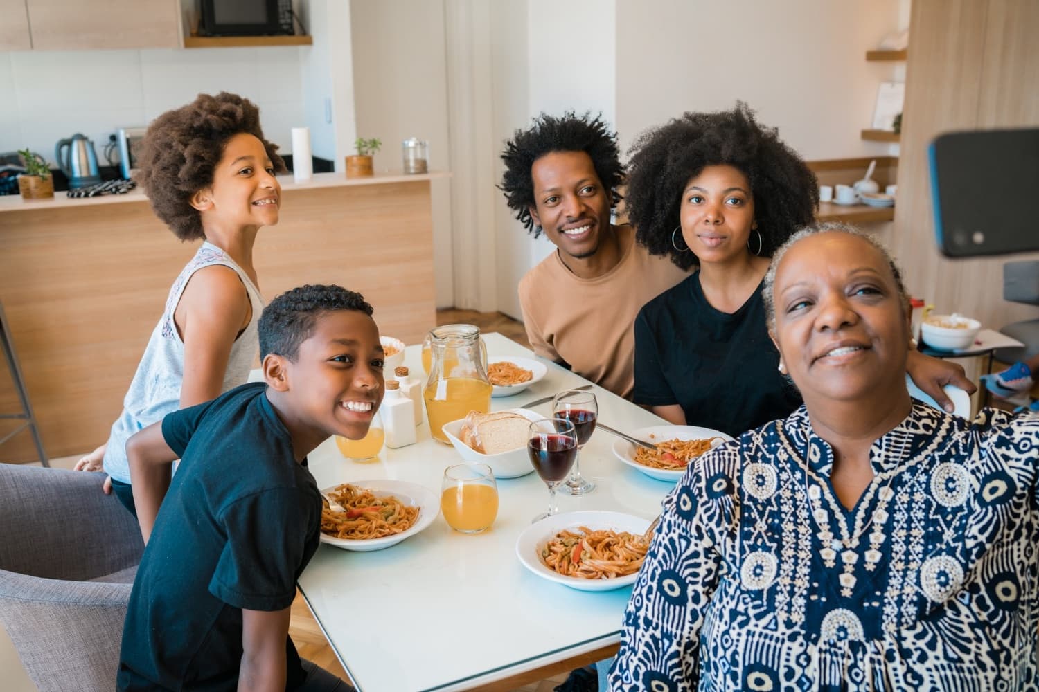 Warm photo of connection between continents and household members